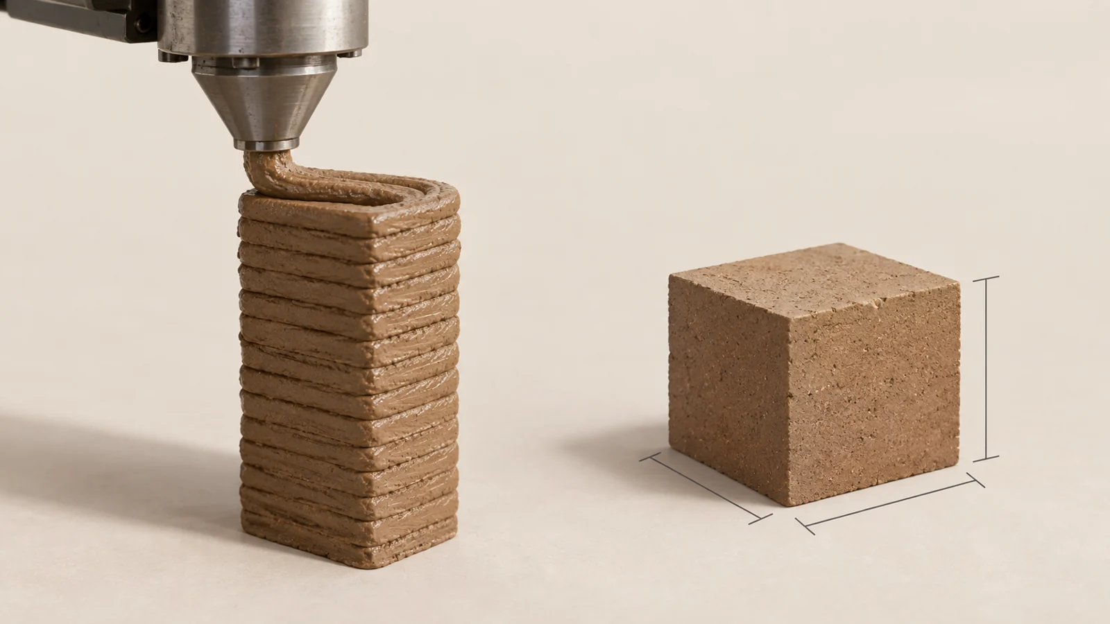 From flowing earth paste to small, hardened printed shapes