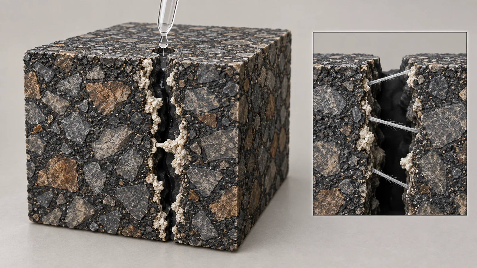 How mineral-forming bacteria help cracked asphalt regain strength