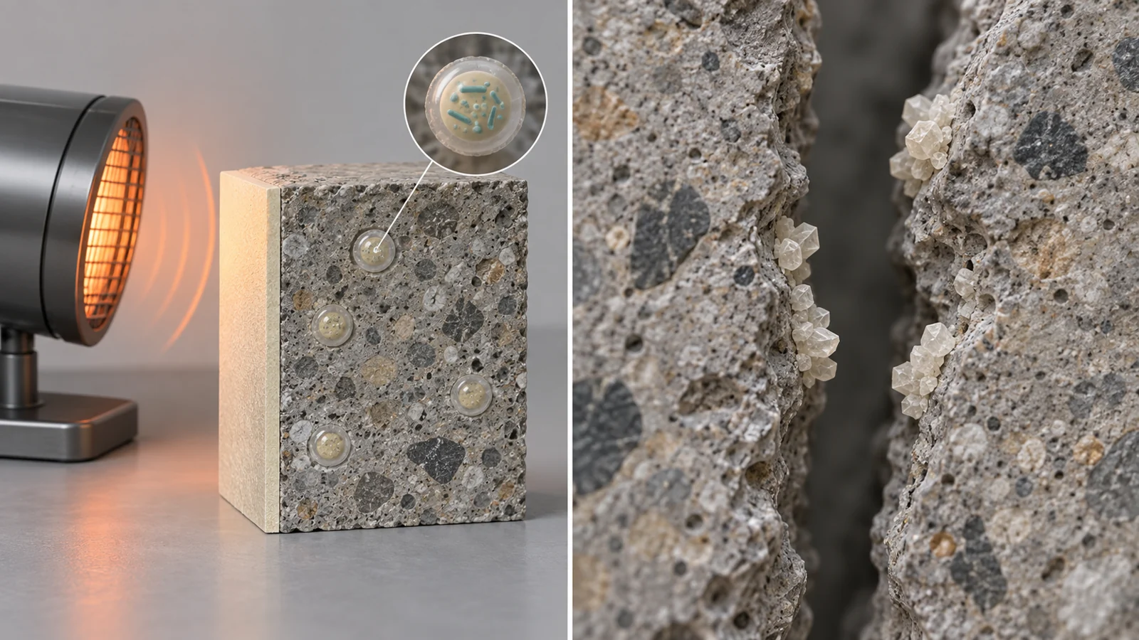 Testing bacterial mineral repair and protective coatings in fire-damaged concrete