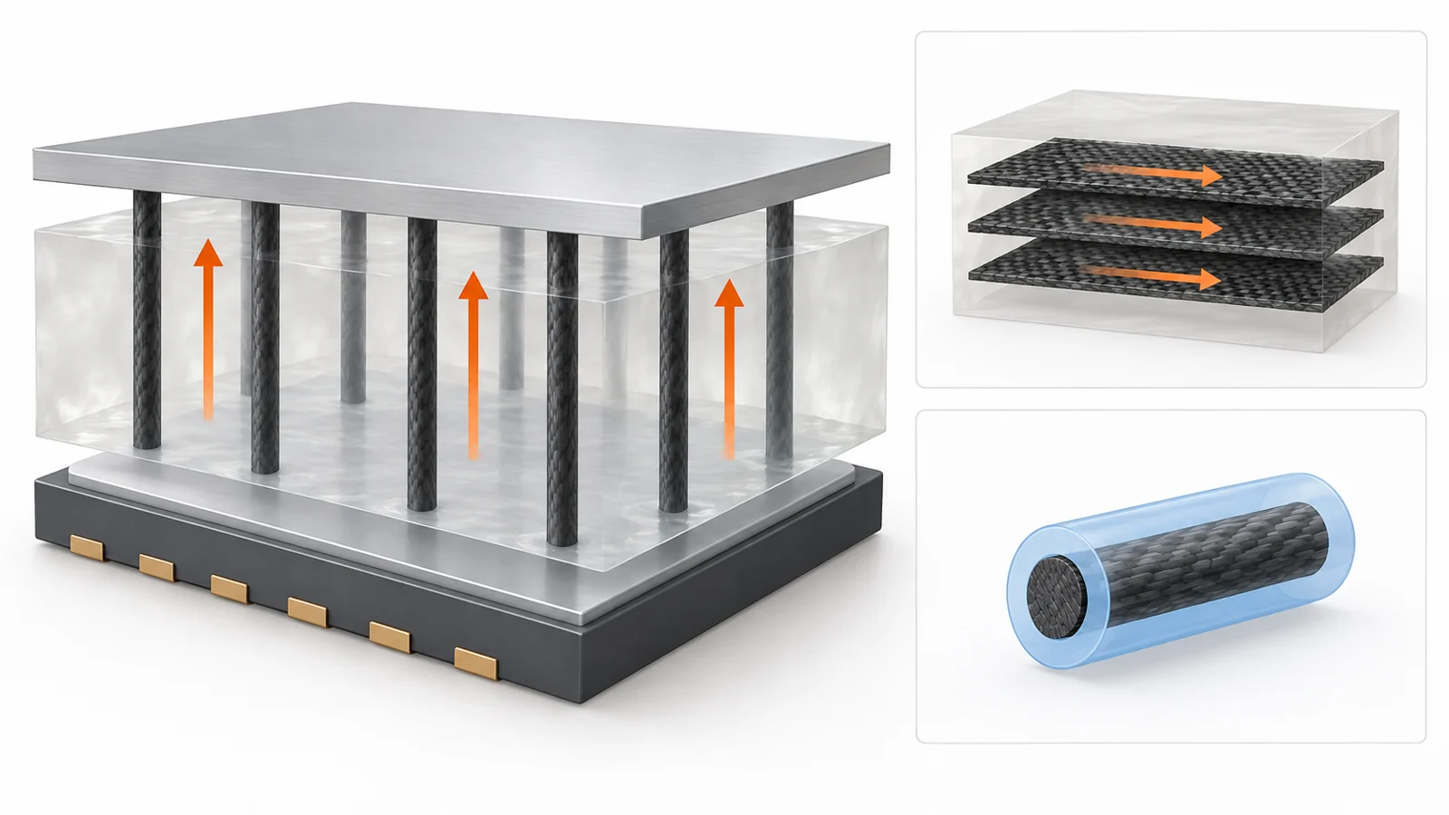 How arranging carbon inside plastic changes where heat can go