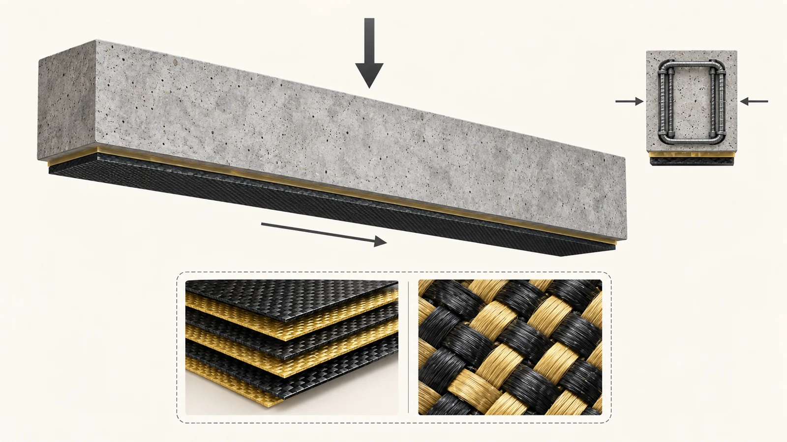 How reinforcing fibers change a building beam’s response to loads and impacts