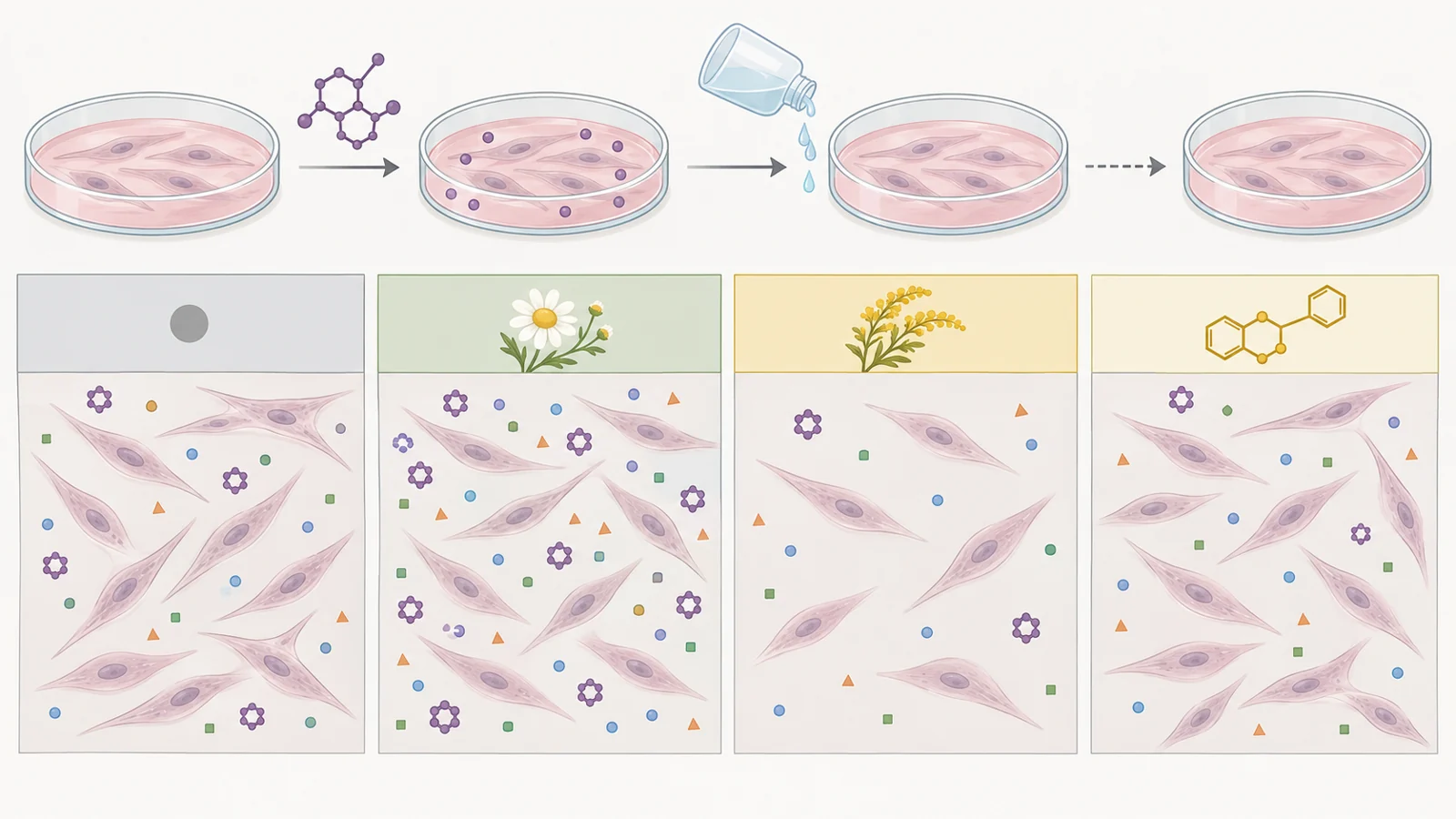 From chamomile to goldenrod, herbal extracts changed cell survival and inflammation differently in culture
