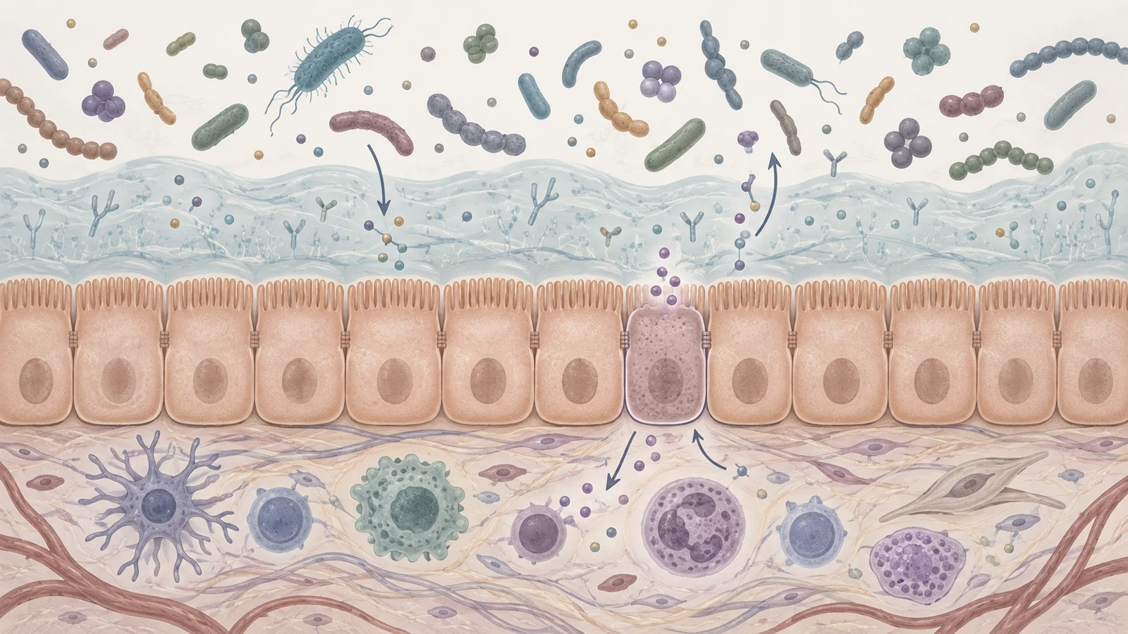 How gut microbes and cells that stop dividing may influence each other