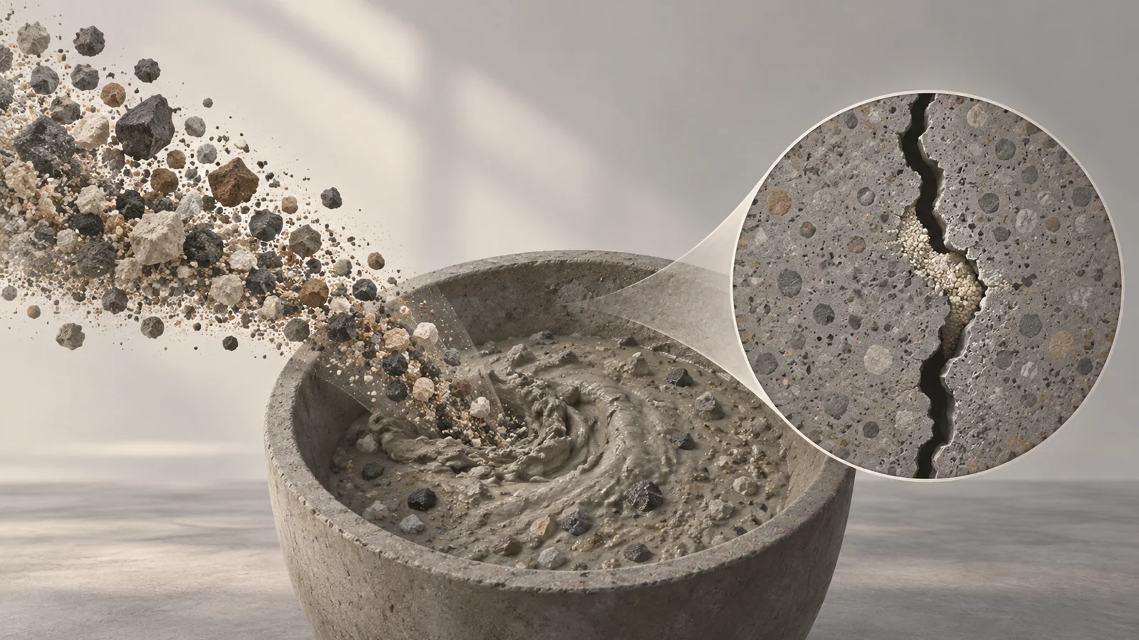 Industrial waste and the right mix for affordable crack repair