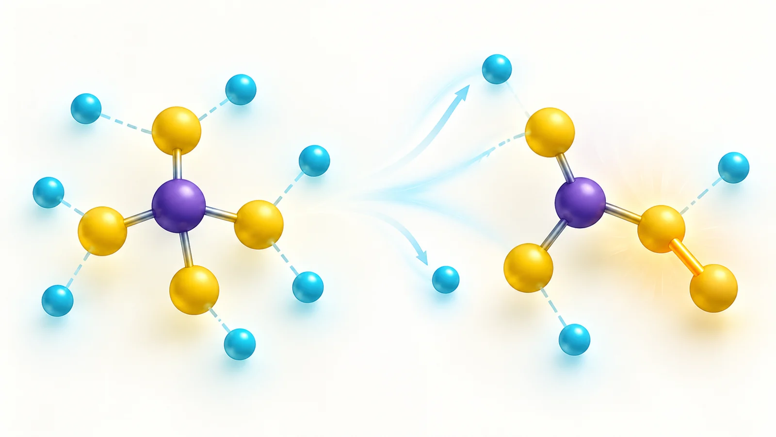 Schematic of a phosphorus–sulfur unit losing nearby lithium and forming a sulfur–sulfur bond
