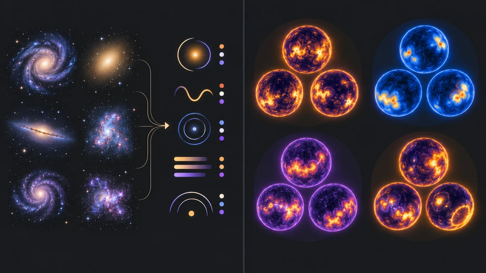 How machine learning estimates galaxy star formation and groups solar images