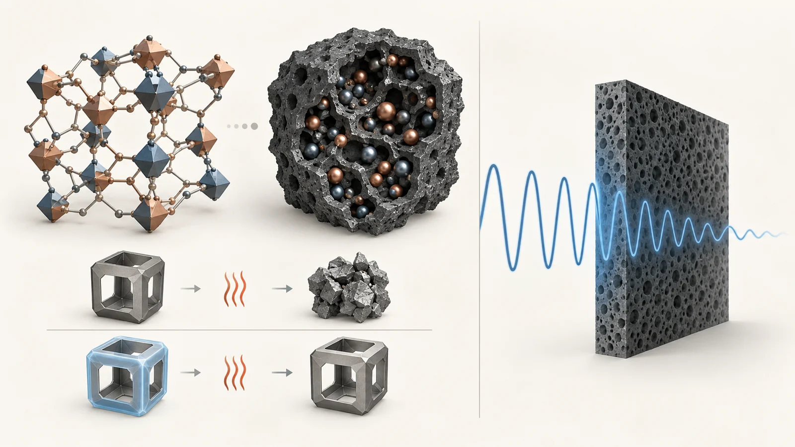 Turning porous metal-and-organic scaffolds into hollow absorbers
