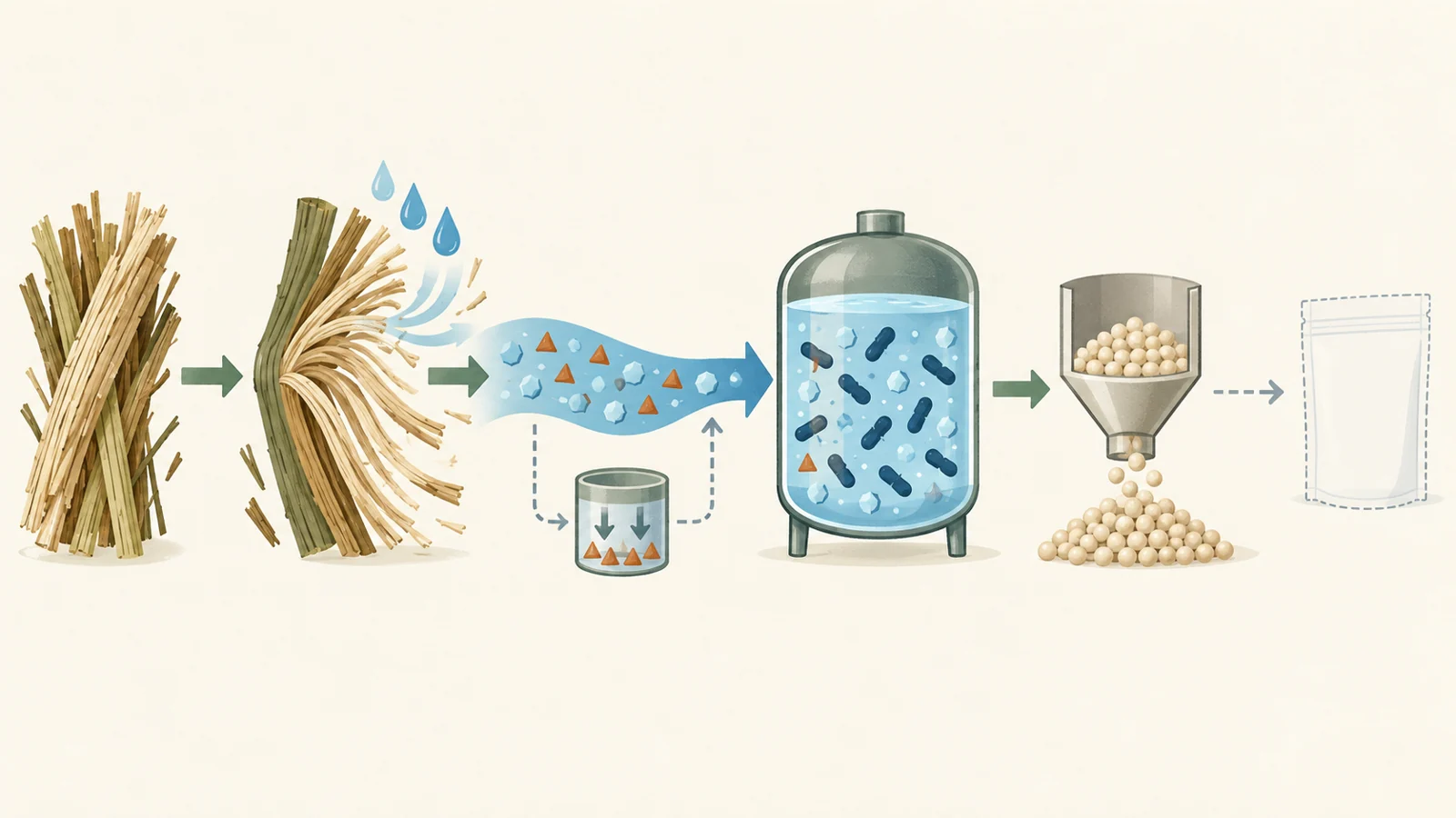 The journey from tough plant residues to plastic made by microbes