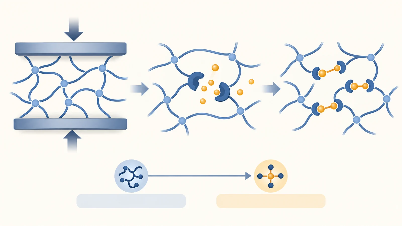 From compression to new connections inside a gel