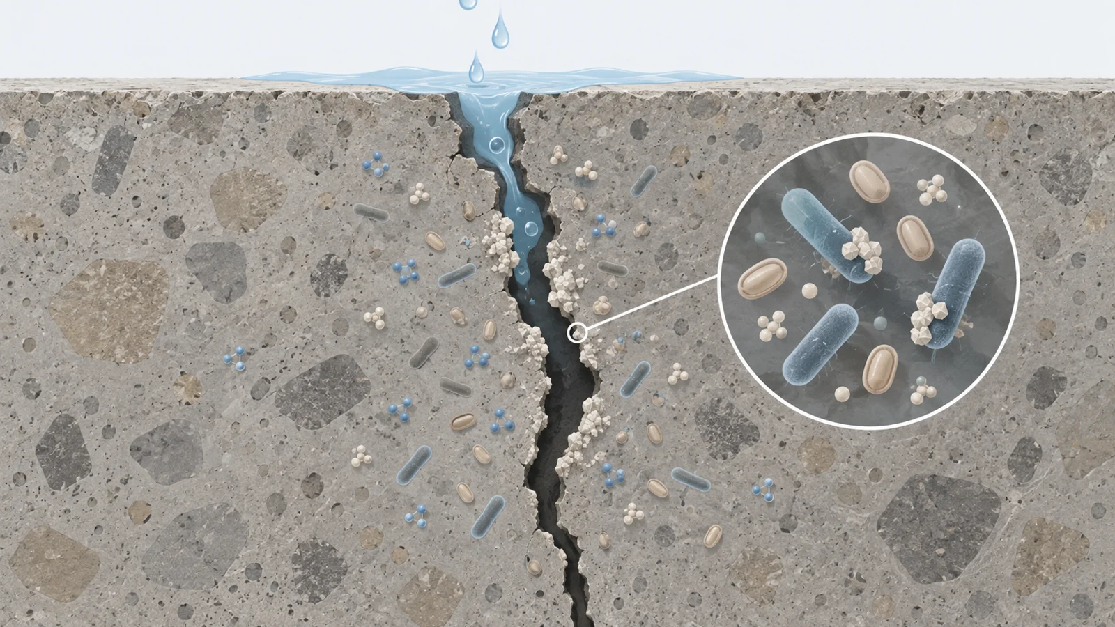 How a soil bacterium helps build mineral filling inside cracks