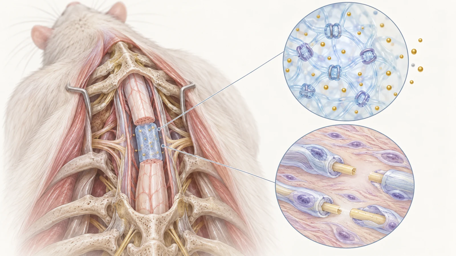 A gel combines structural support and drug delivery in injured rat spinal cords