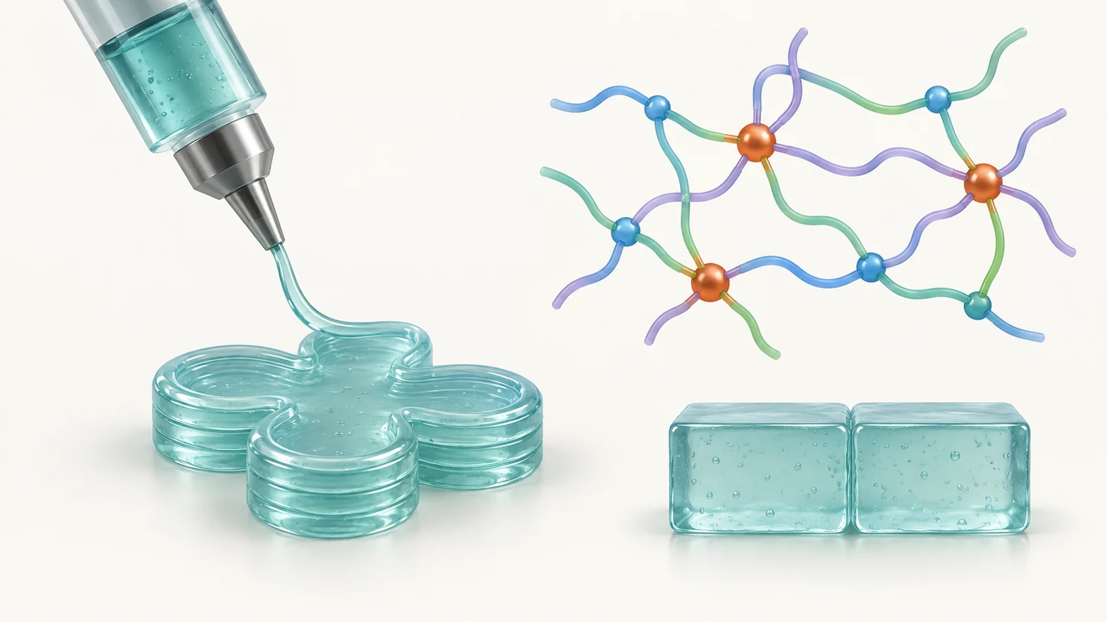 How two kinds of connections make a water-rich gel printable