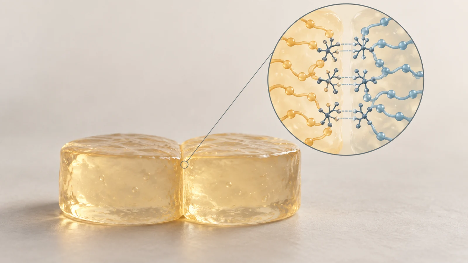 Branched molecular connectors help a cut gel reconnect