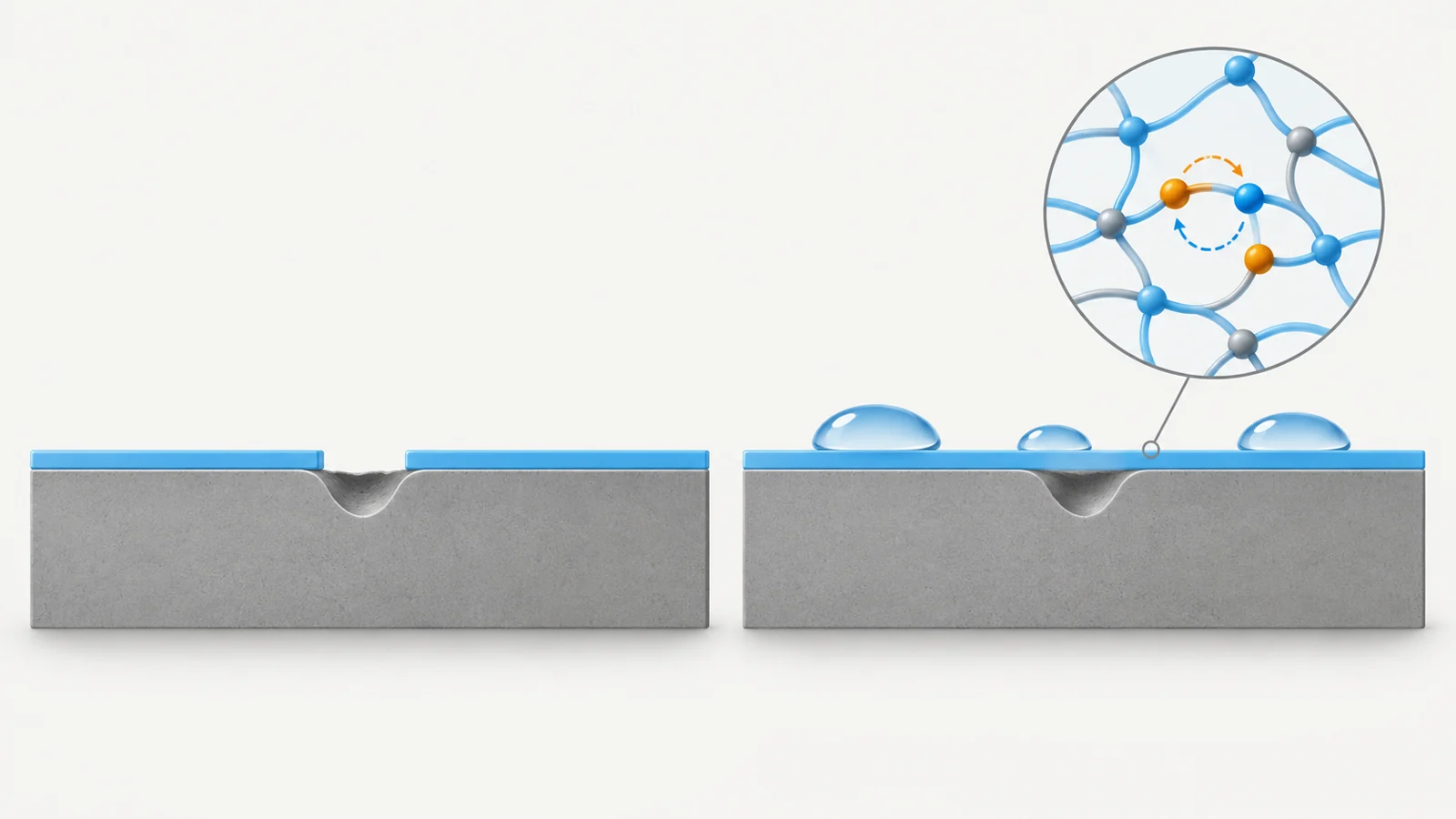 How repairing tiny defects helps silicone stay water-repellent