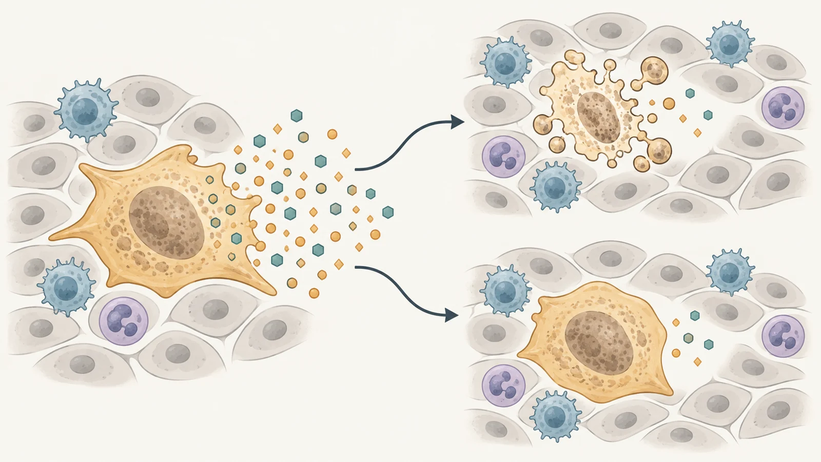 Removing persistent cells or quieting their signals in cancer and HIV