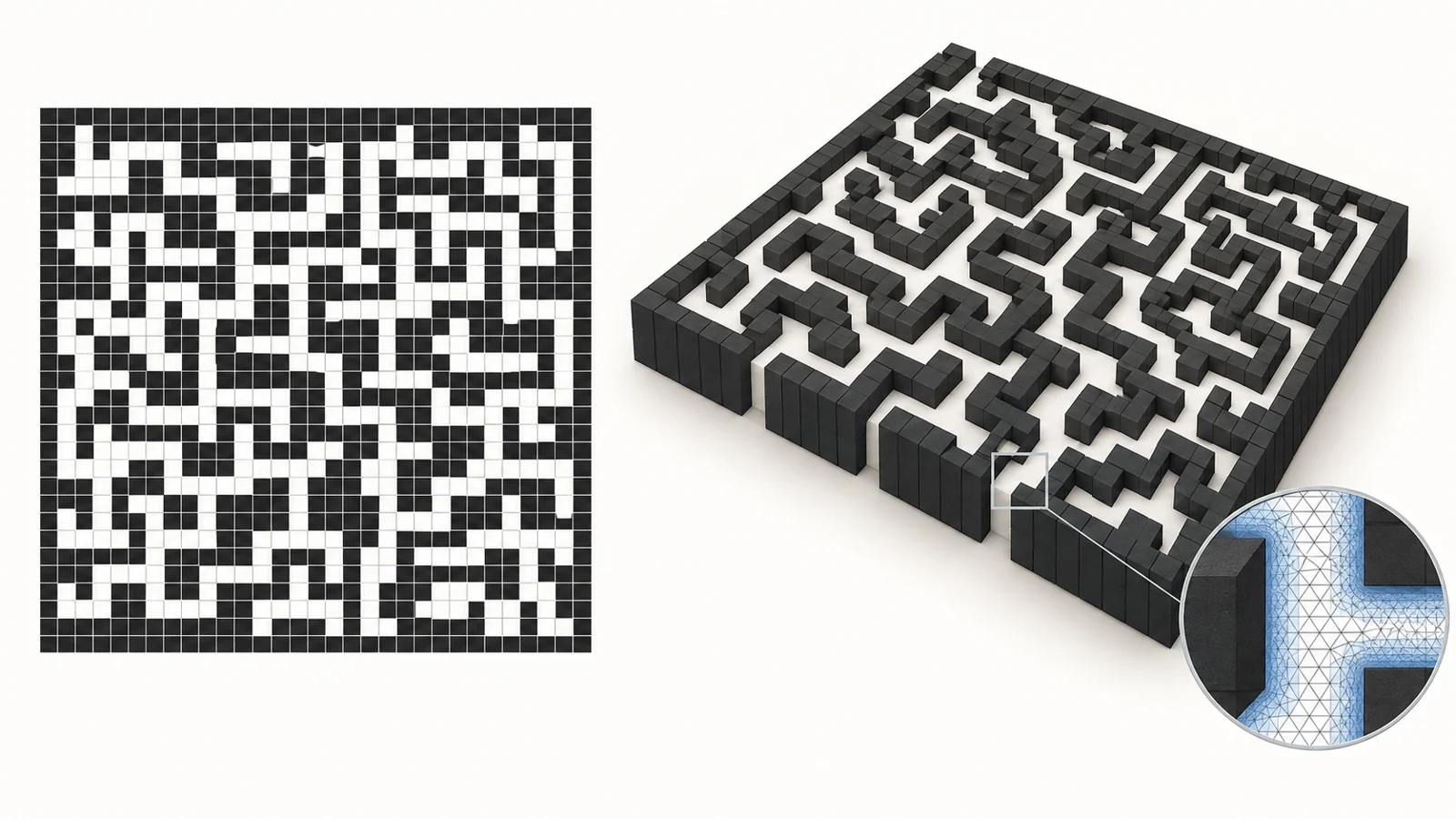 Using a flat map to model a three-dimensional sound absorber