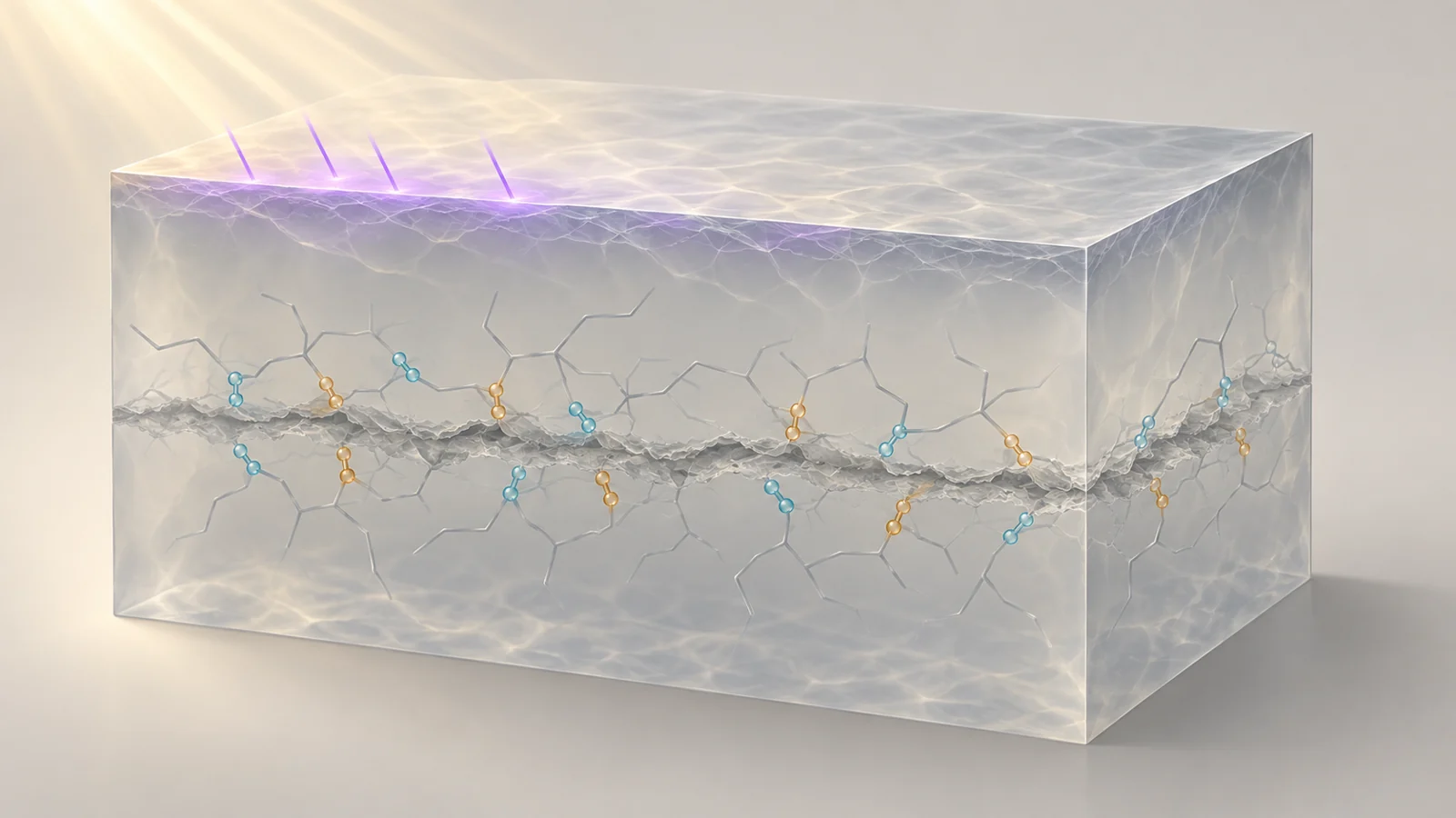 How sunlight triggers a plastic to reconnect damaged material
