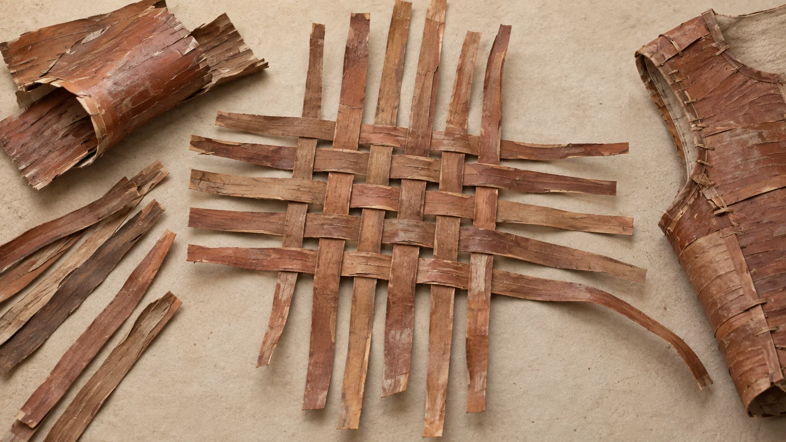 From stiff pine bark to a woven jacket prototype