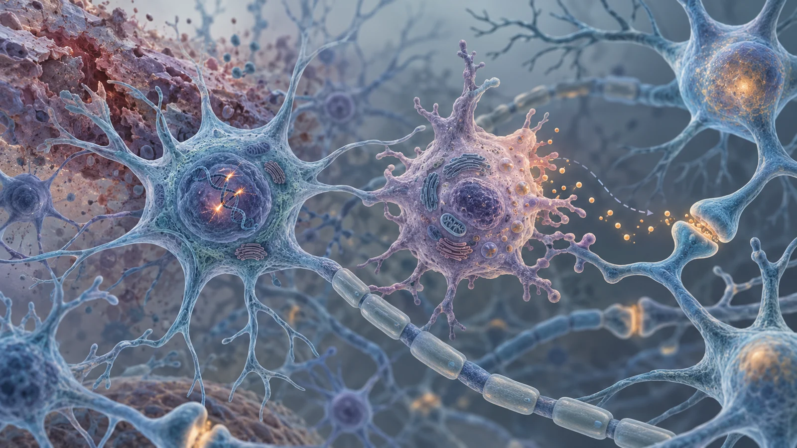 Could injured brain-support cells help drive later cognitive decline?