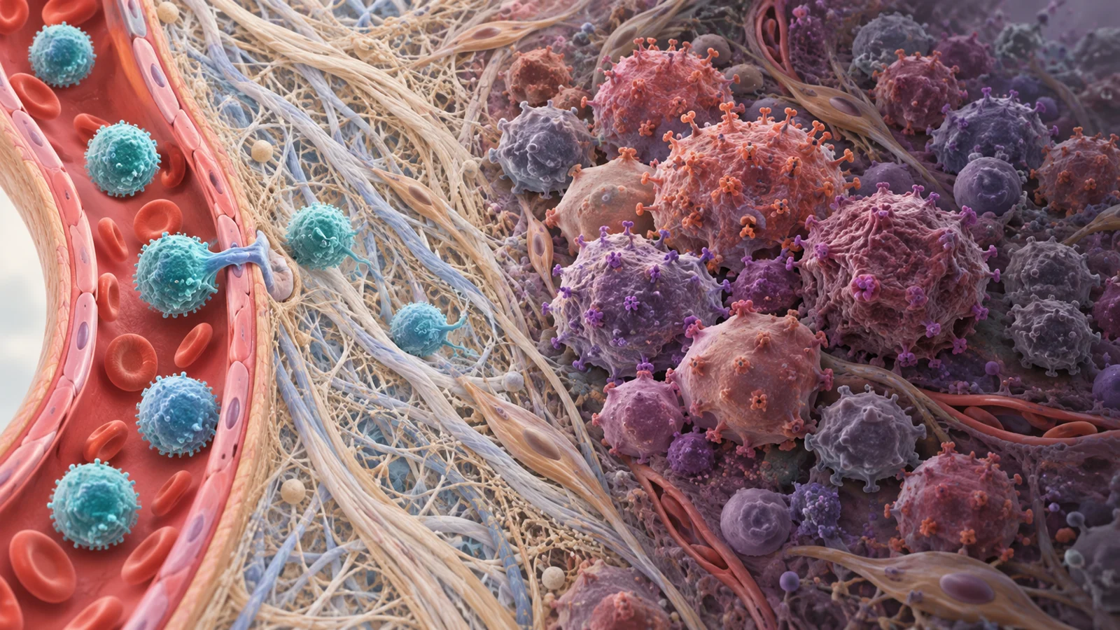 What would engineered immune cells have to overcome inside a breast tumor?