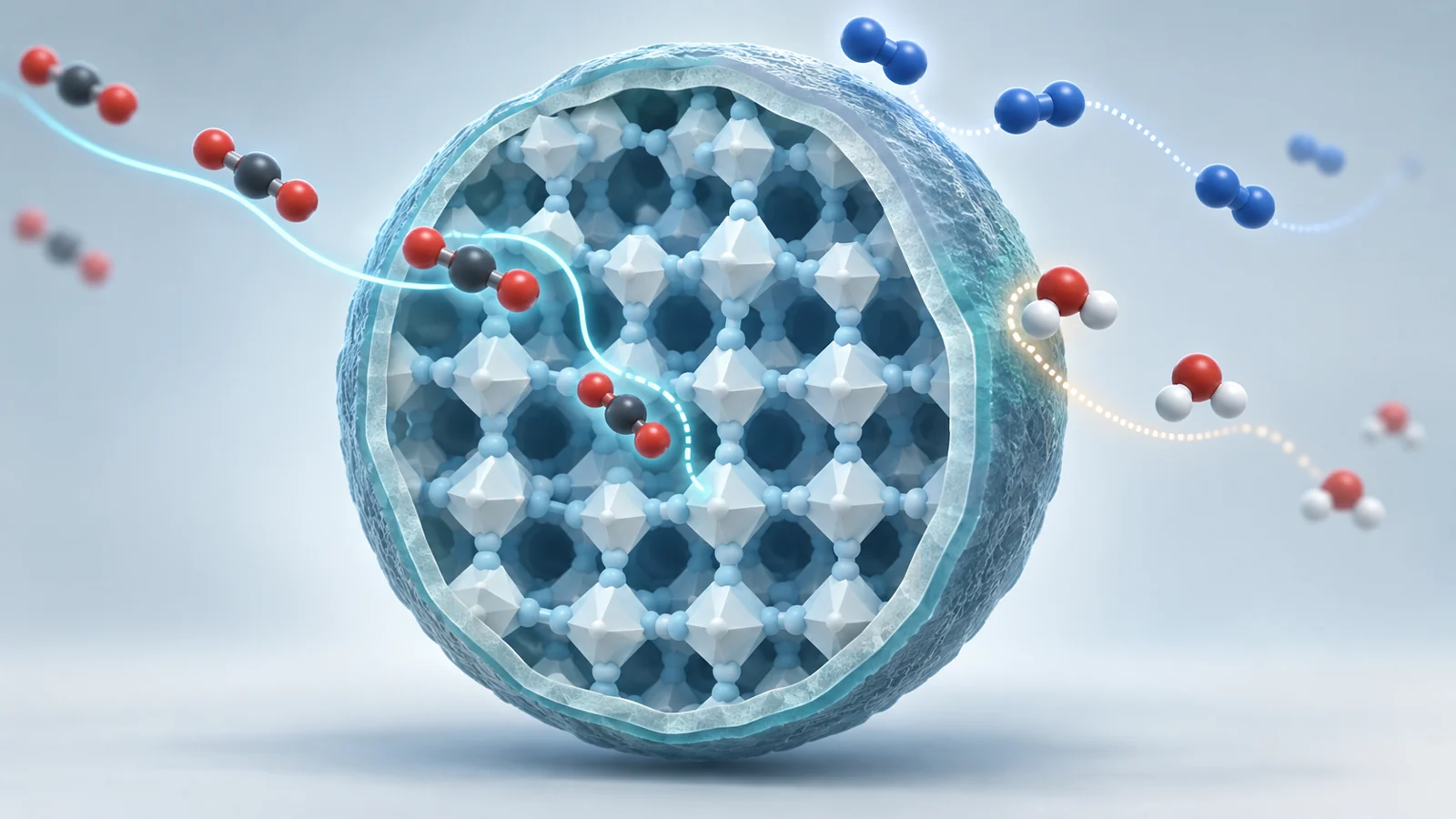 How do porous cores and tailored shells separate gases and shape reactions?