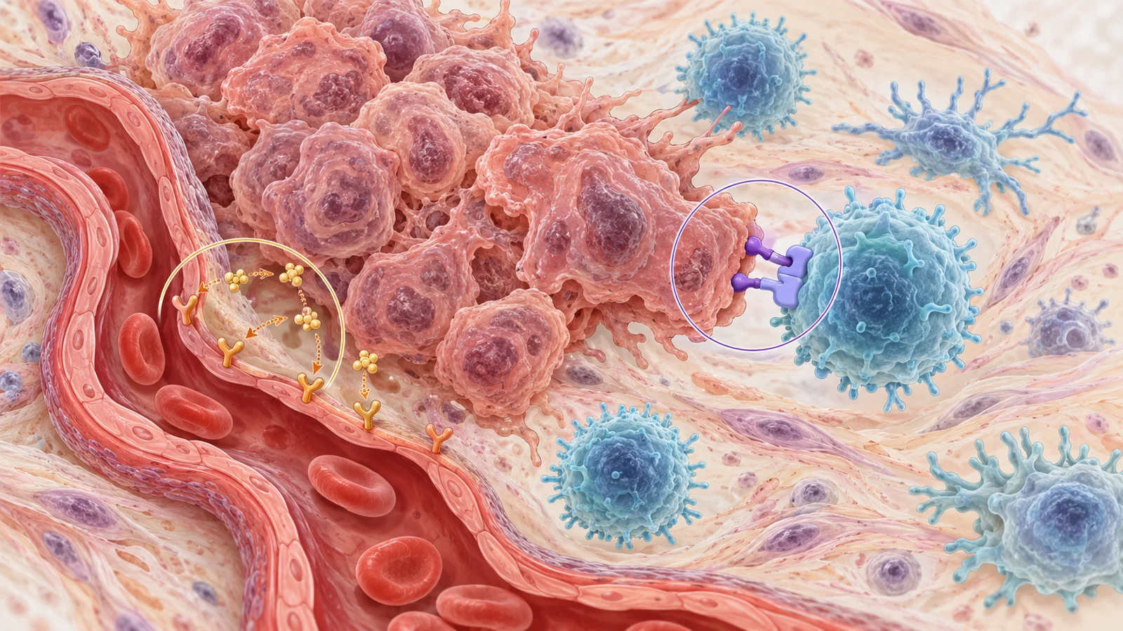 How tumor blood-vessel signals may shape immune defenses