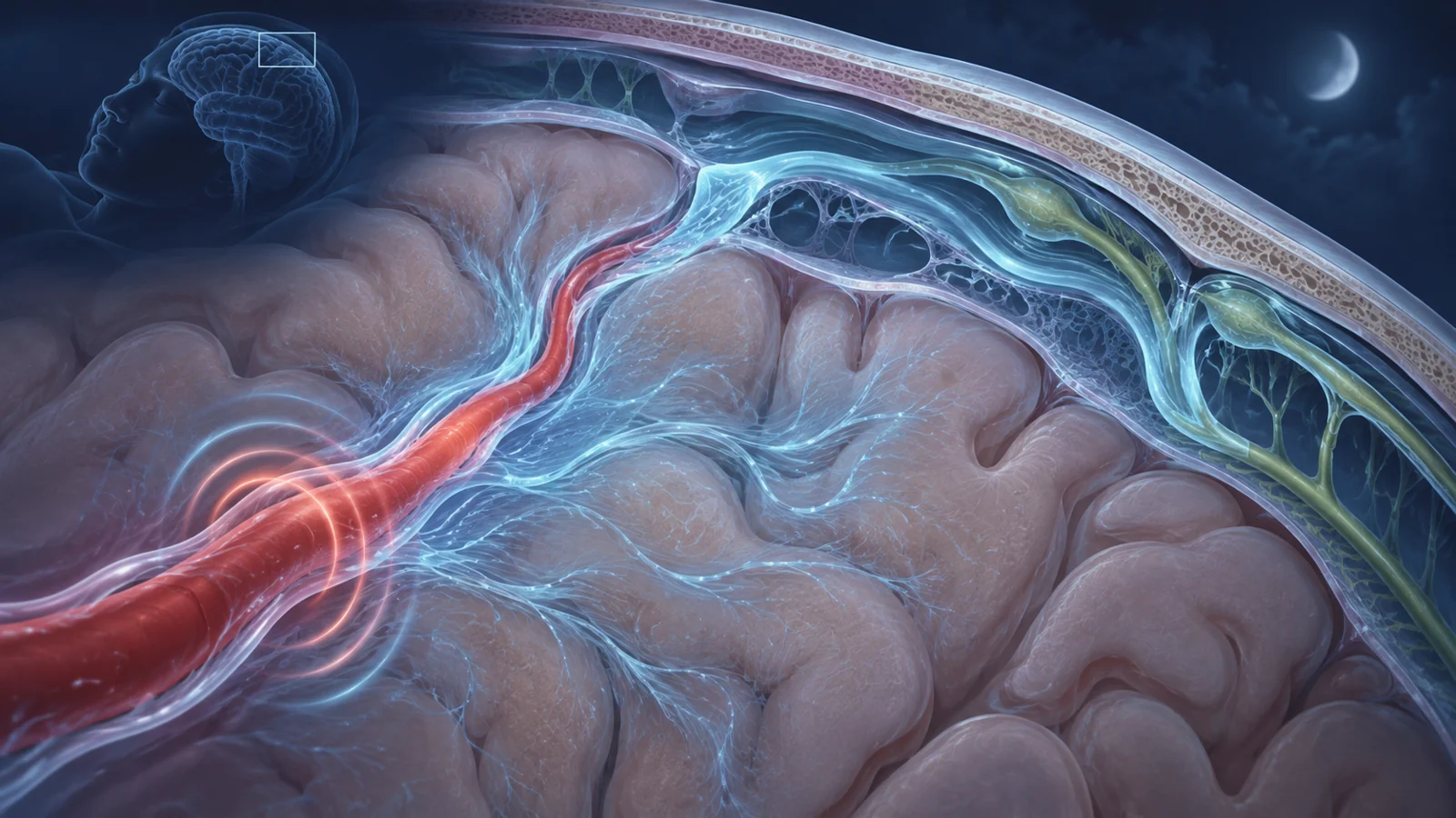 What changes in the aging brain’s waste-removal system?