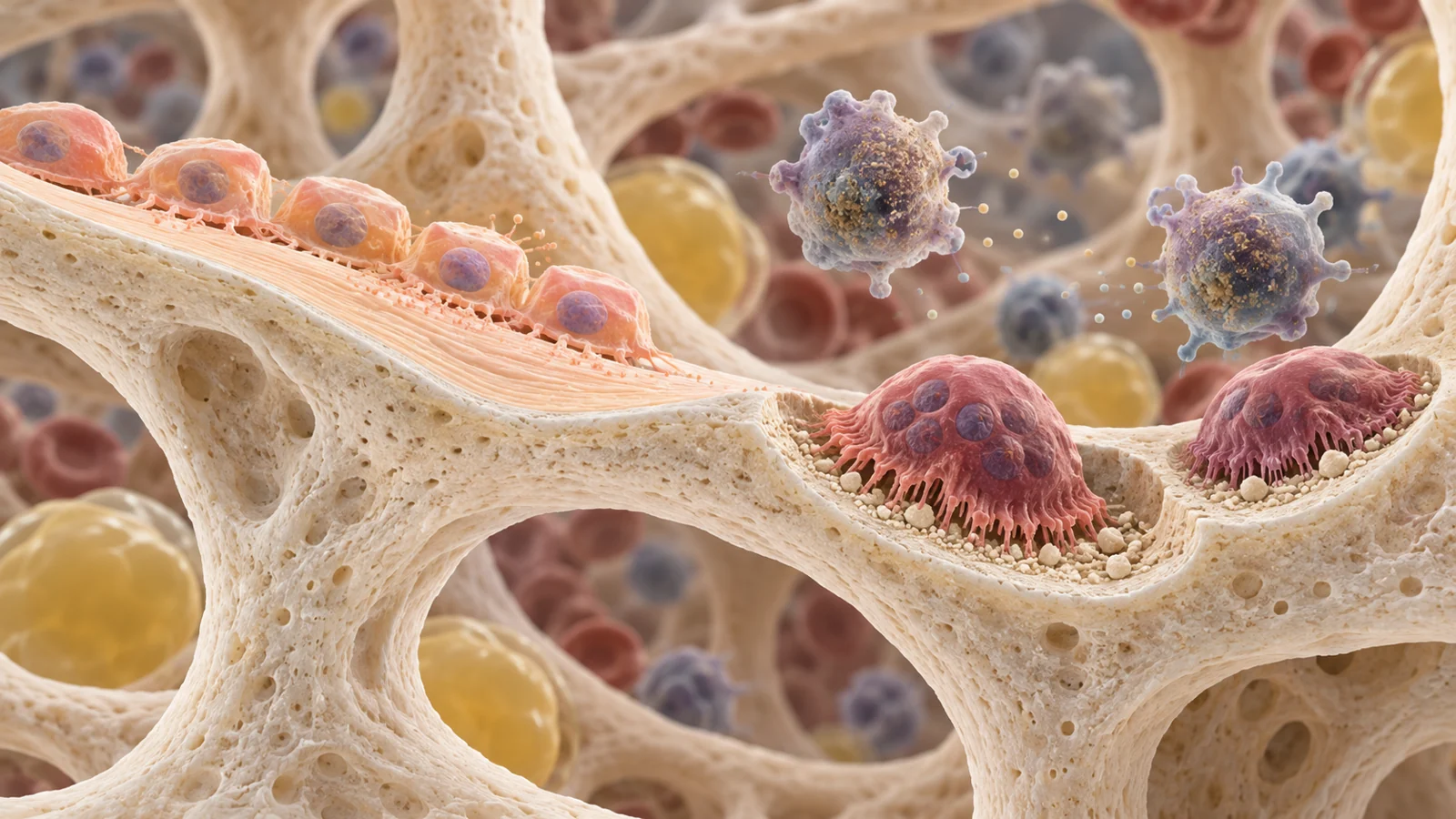 How could immune aging make bones more fragile?