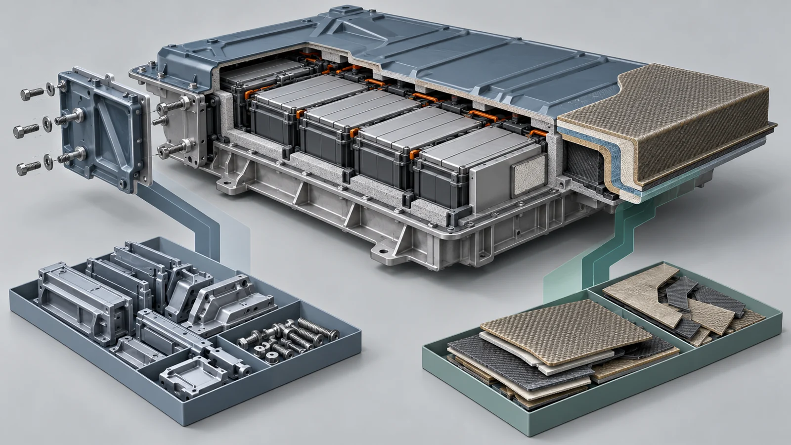 An electric car’s battery case shapes what can be recovered later