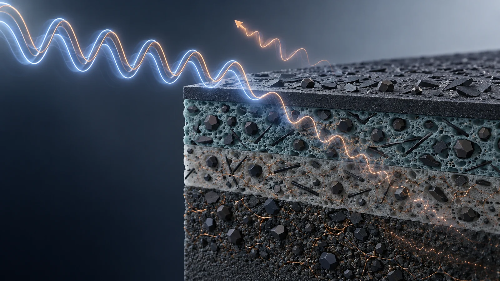 Can lighter materials absorb radio waves across more bands and still be practical to make?