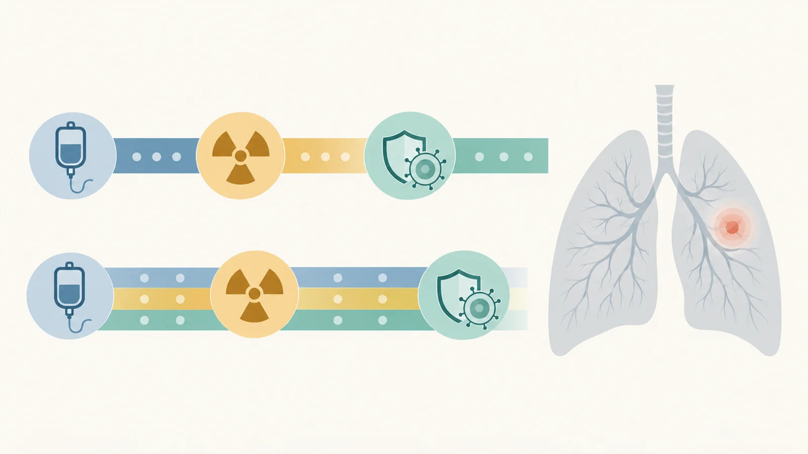 How lung inflammation rates varied in stage III lung cancer studies