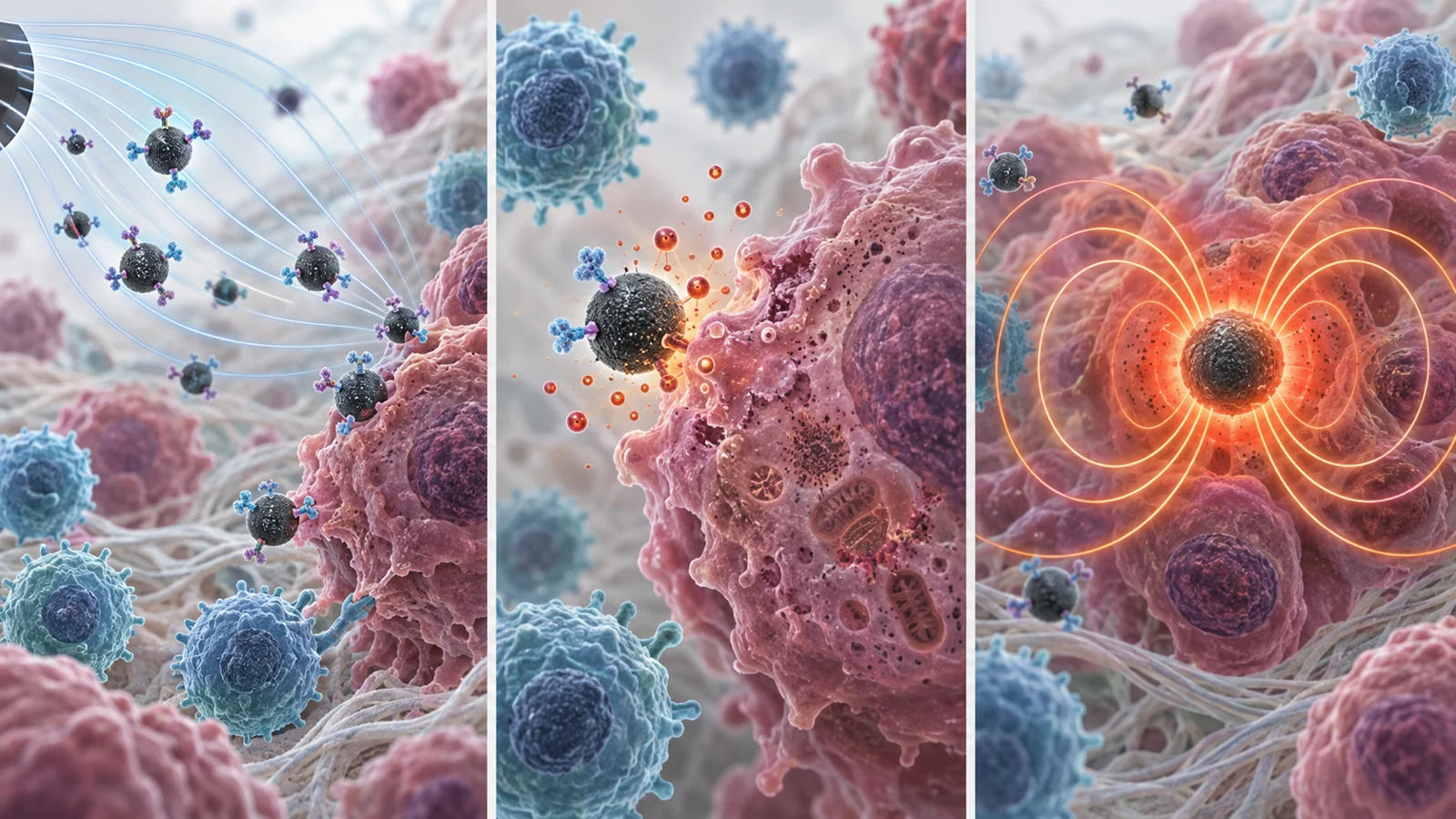 Can magnetic particles help immune cells reach and attack tumors?
