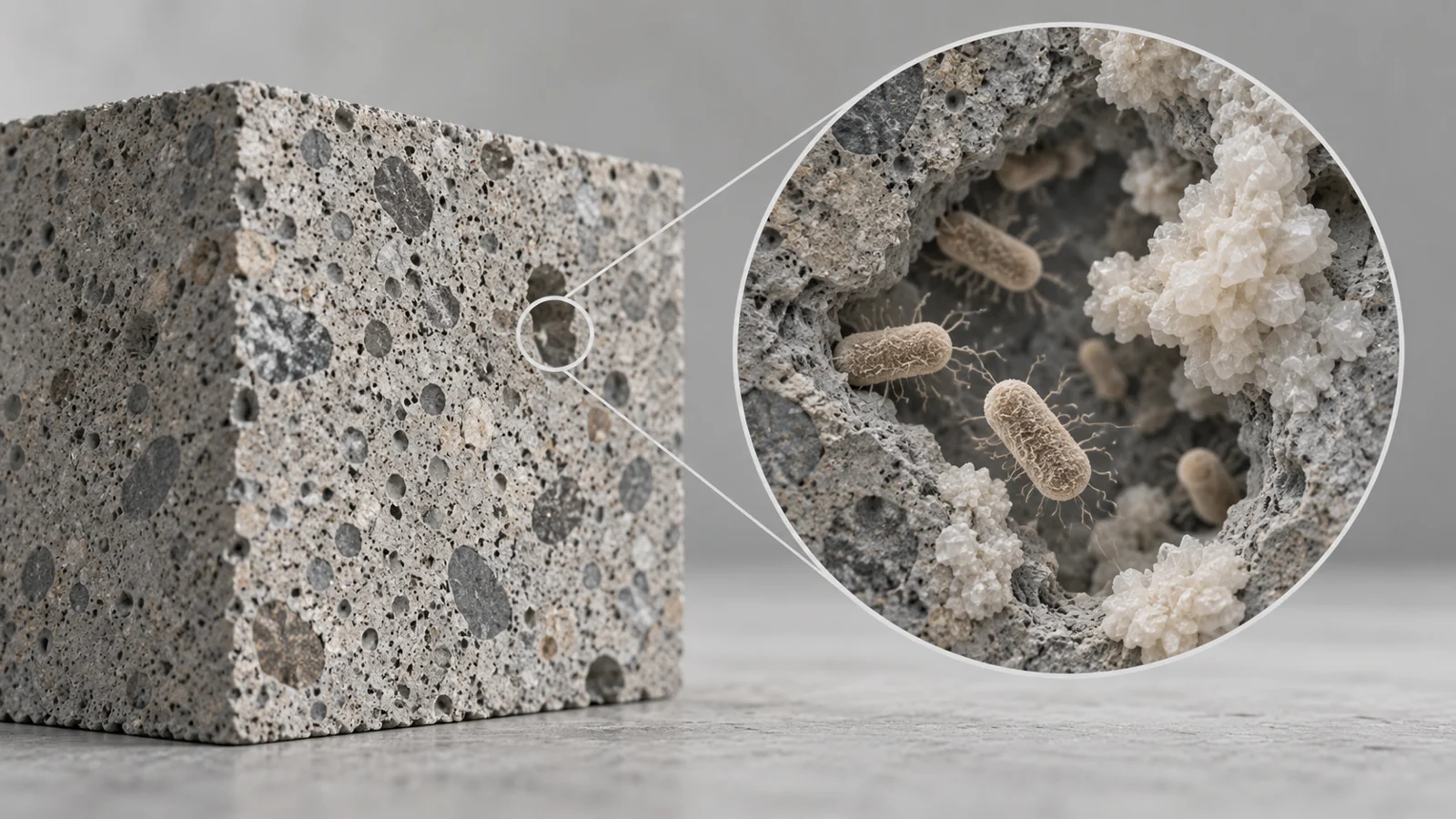 Microbial calcite precipitation for durable concrete