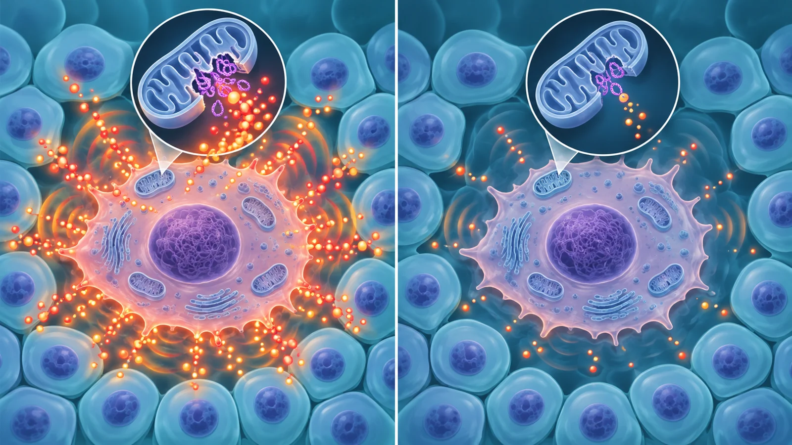 When a cell stops dividing but keeps sending inflammatory signals