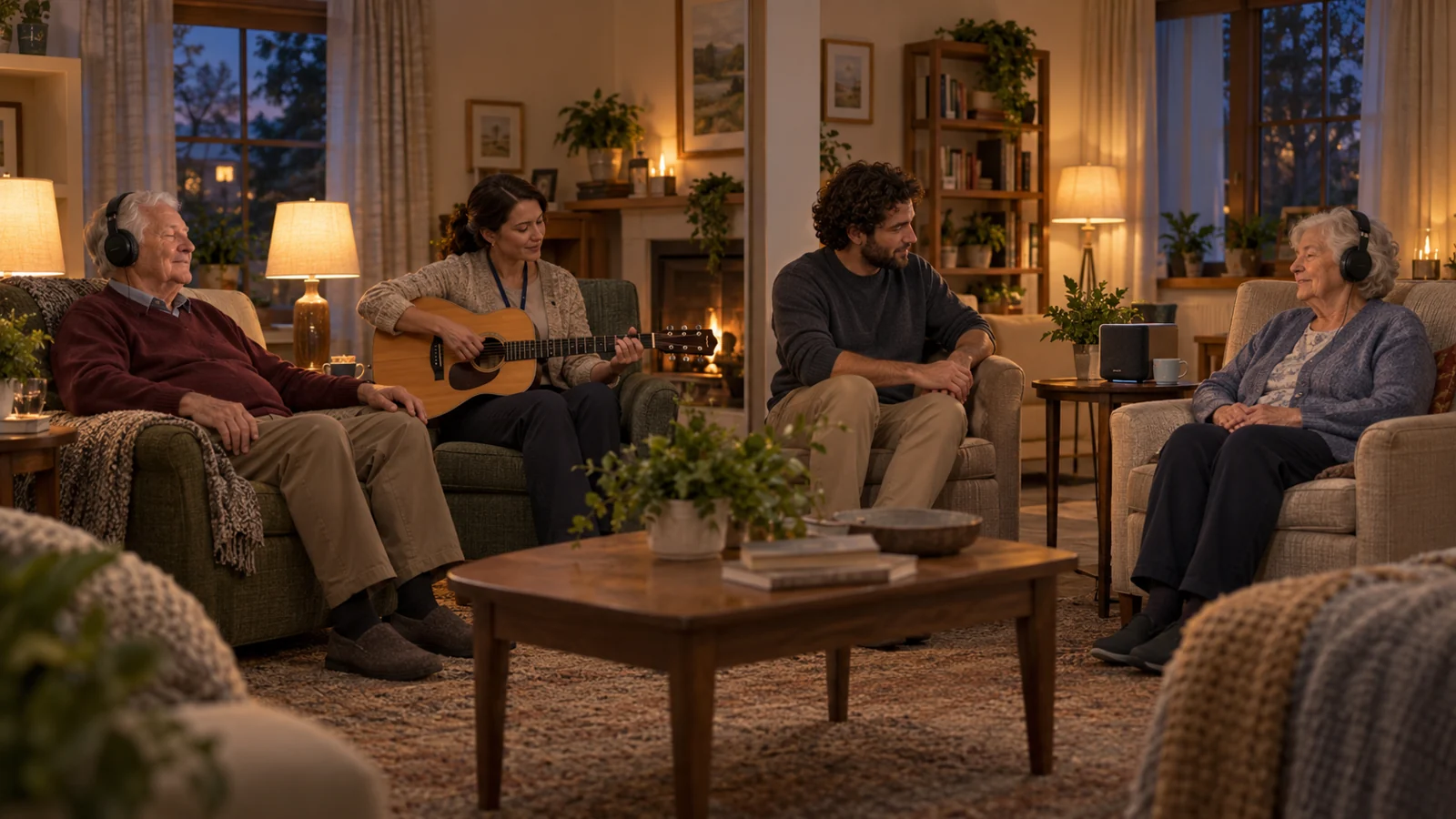 A dementia-care trial compares evening music with audiobooks