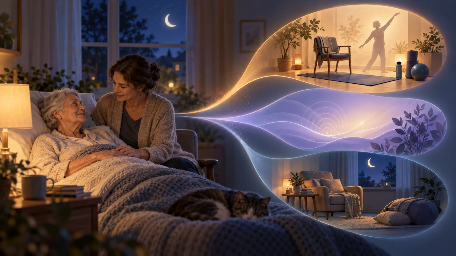 A study compares exercise and non-invasive stimulation for better nights in dementia