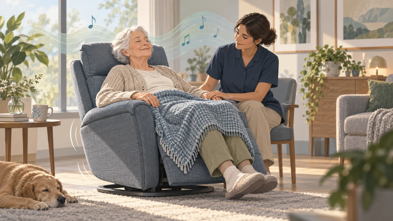 A sensory chair under study for dementia residents and care staff