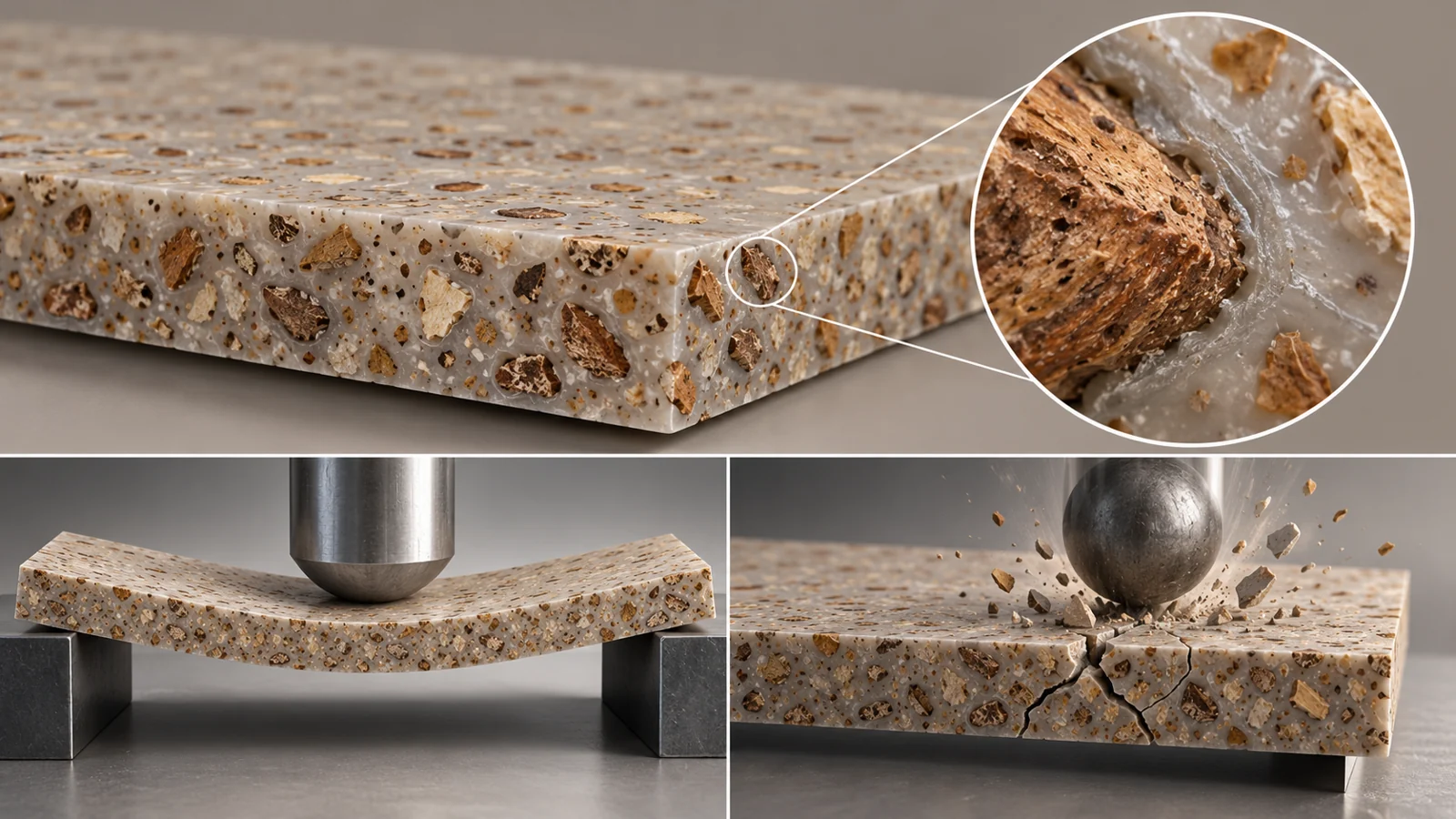 When do ground olive stones help plastic, and when do they hurt?