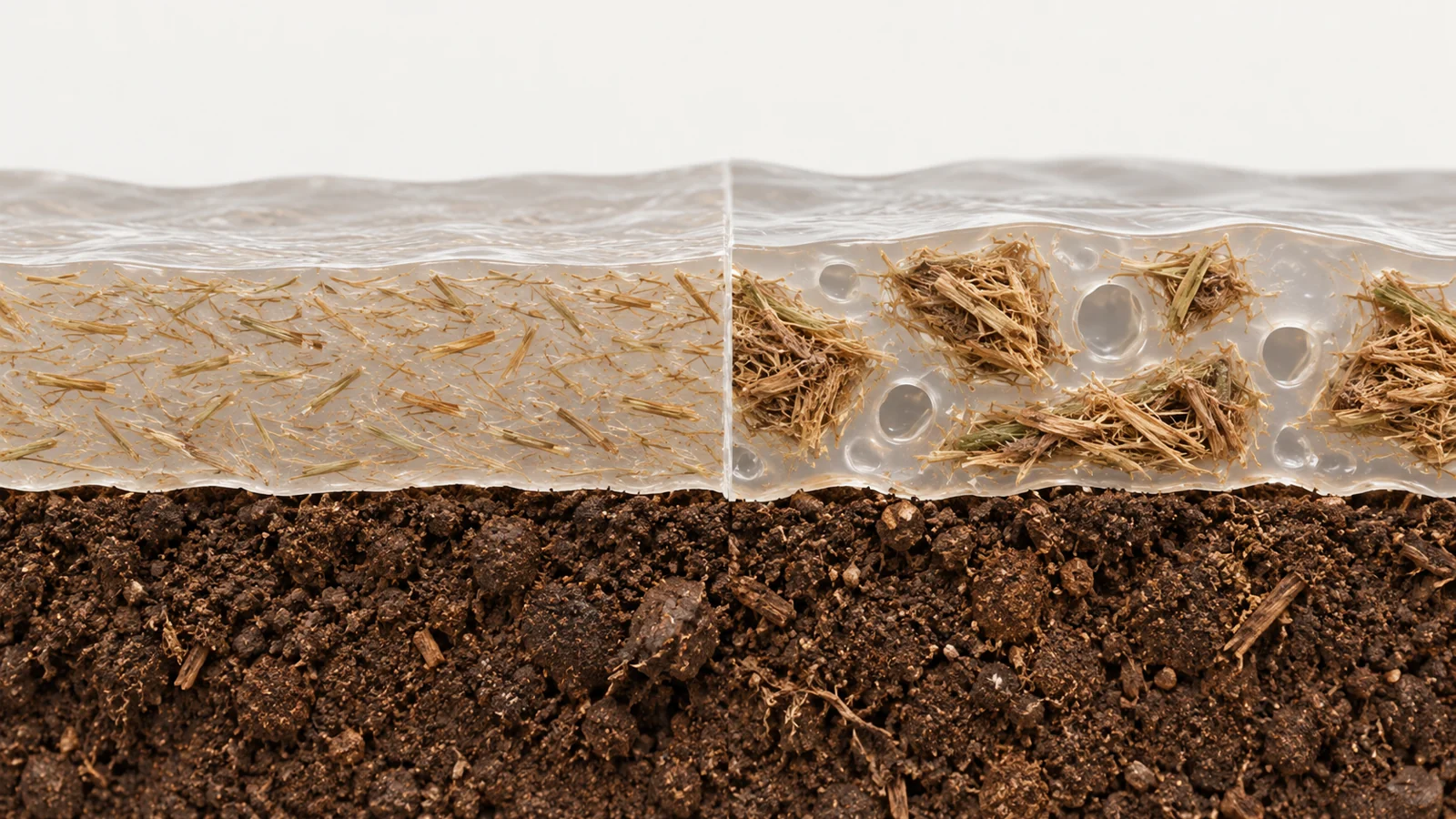 What plant fibers change in PBS strength, stretch and soil breakdown