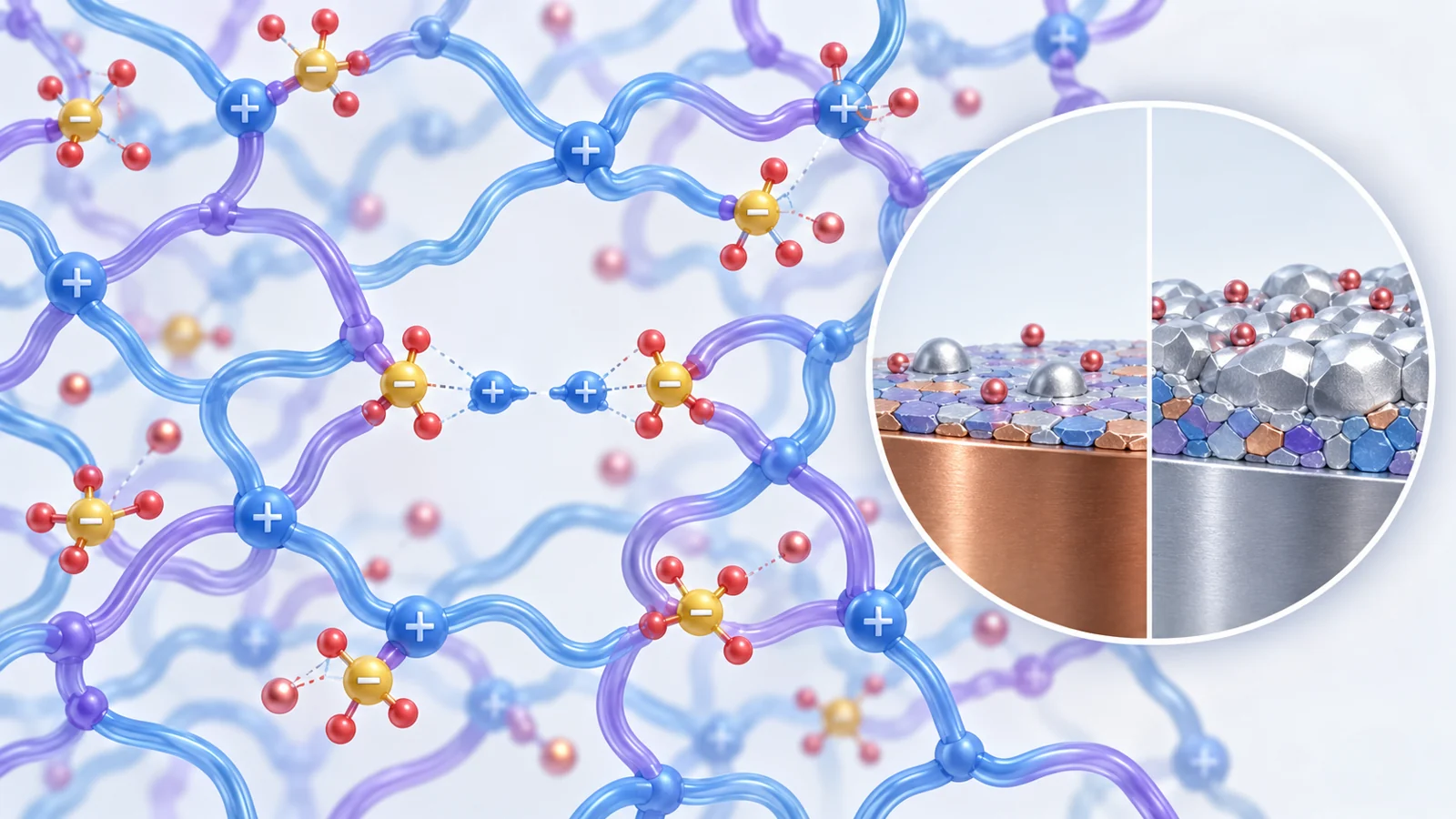 How charged groups could help a simulated battery electrolyte heal and carry lithium