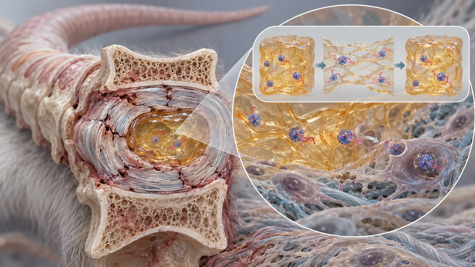 How a gel helped an RNA treatment last longer in injured rat discs