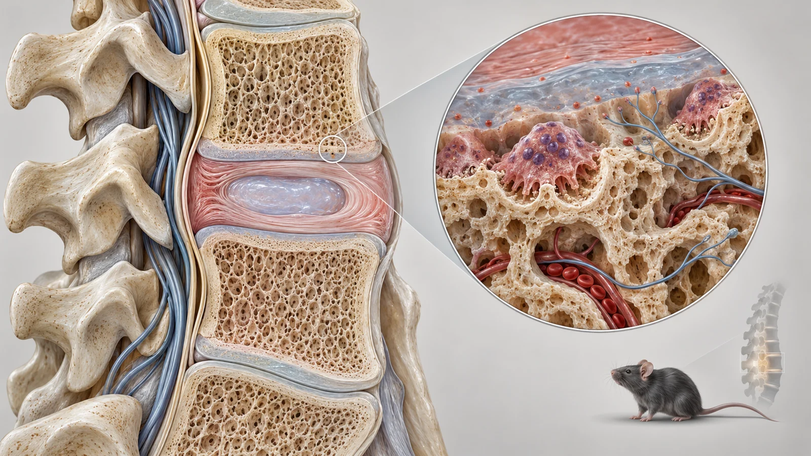 At the disc–bone boundary, altered cells may encourage painful nerve growth in mice