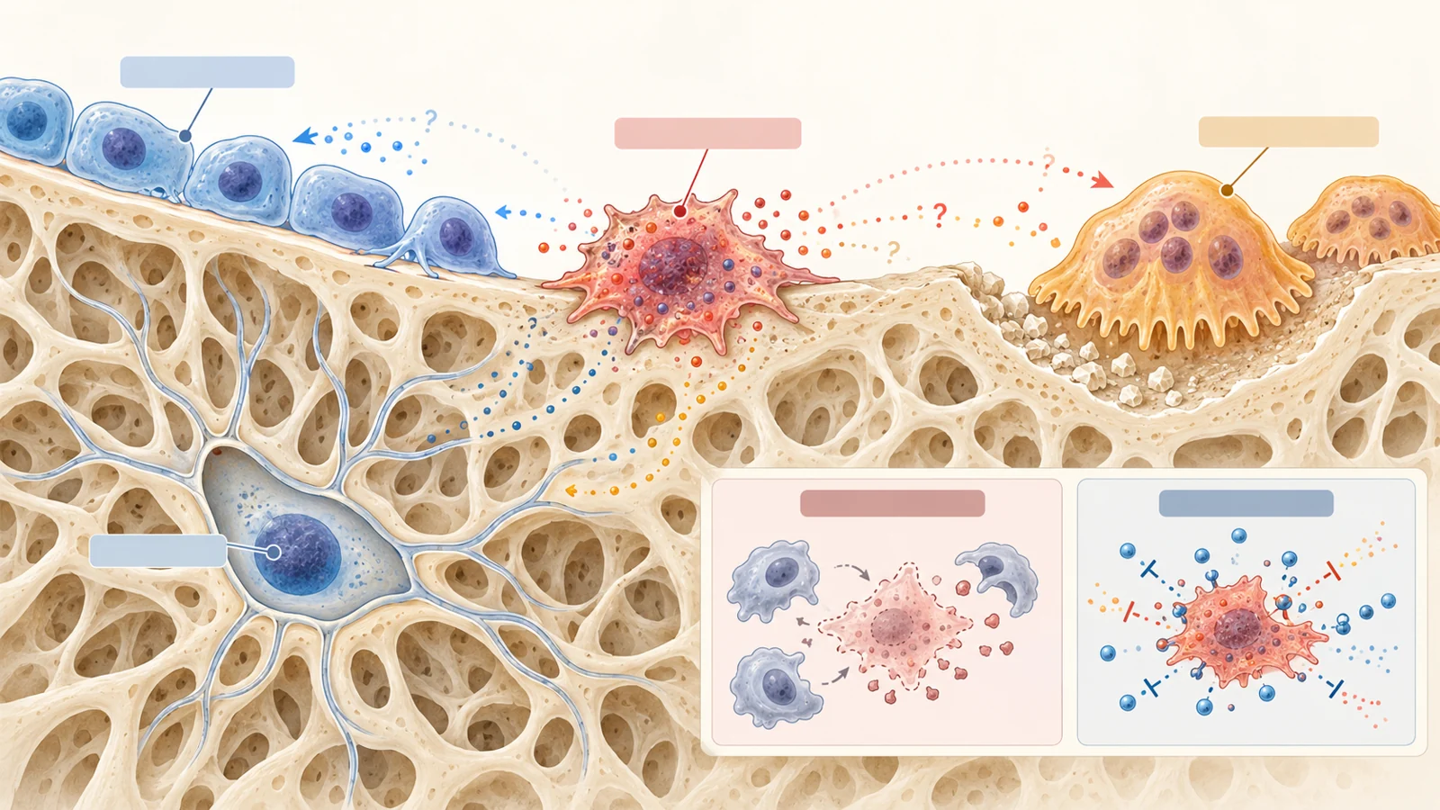 How lingering stress-altered cells affect bone in different contexts
