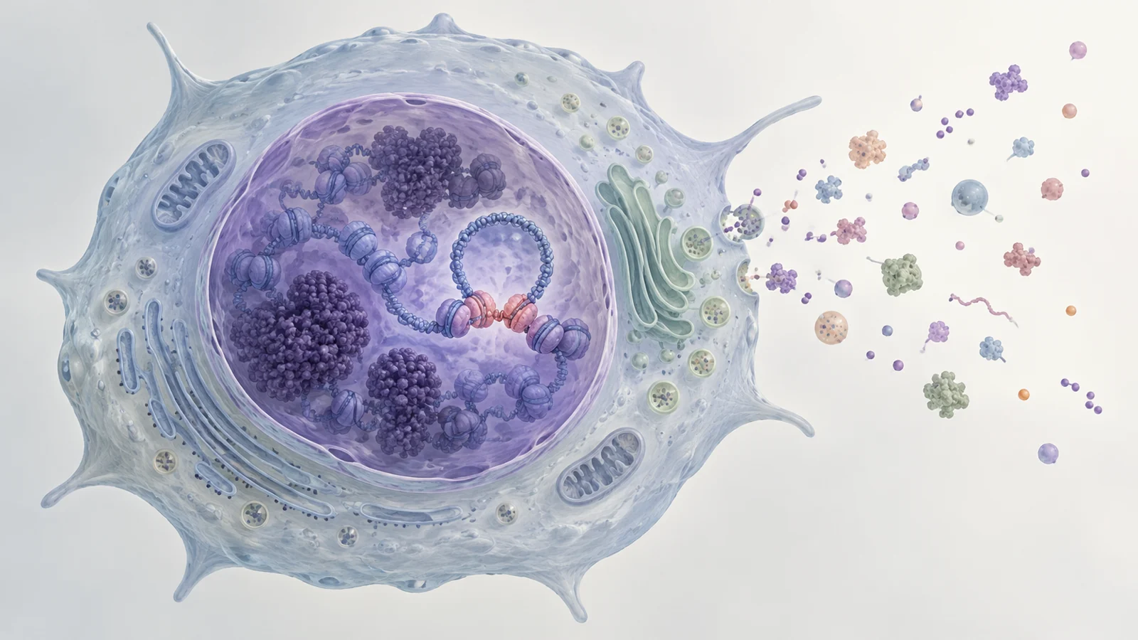 How DNA packaging shapes messages from cells that no longer divide