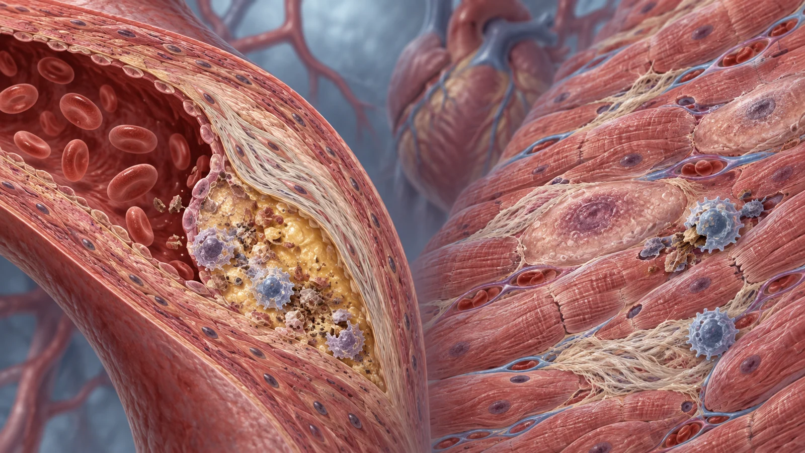 How aging-cell signals and faltering cleanup affect the heart and arteries