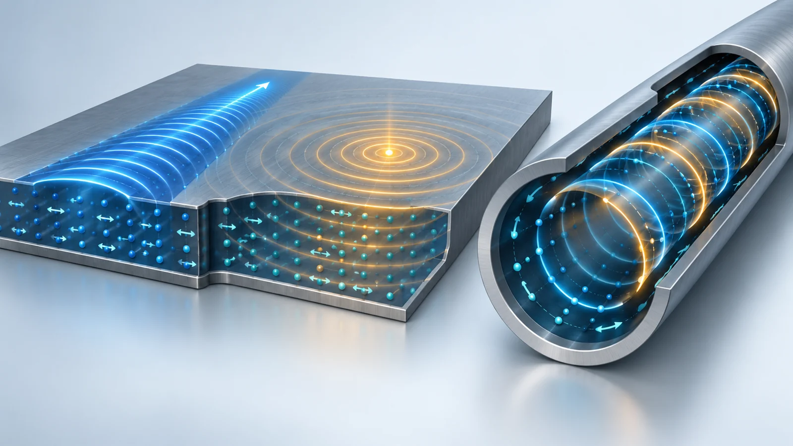 Why sensor setup matters for inspection waves in plates and pipes