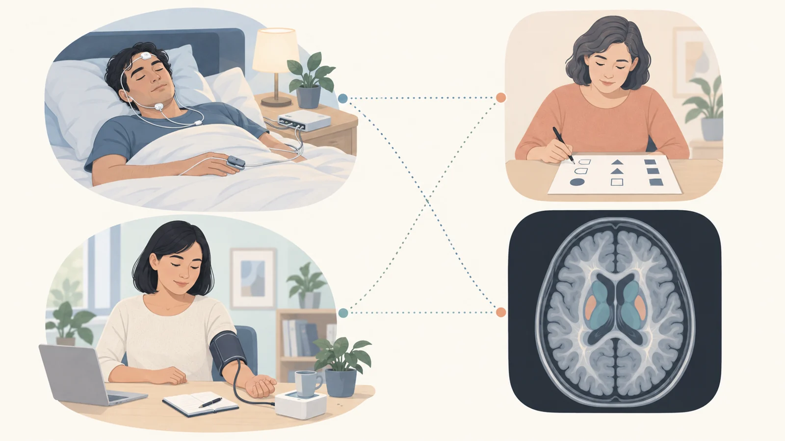 Does short sleep relate to brain health differently with high blood pressure?