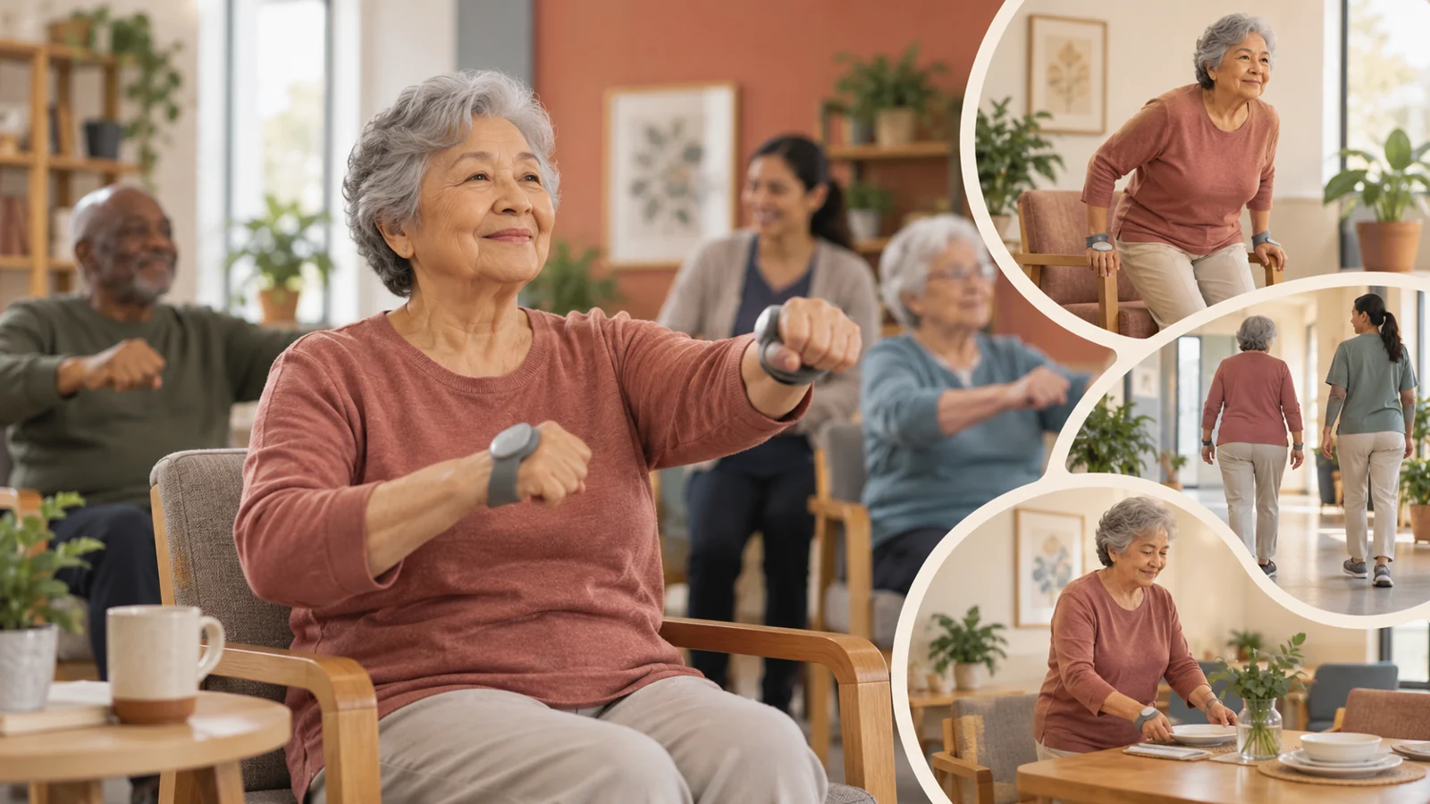 In adult day care, seated movement practice meets tests of everyday function
