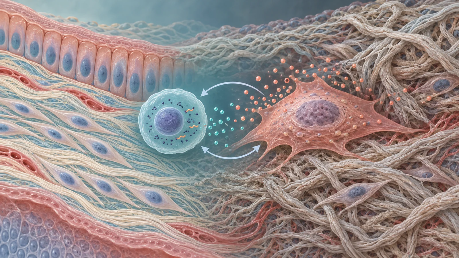 How stress inside stem cells and nearby senescent cells can shape repair