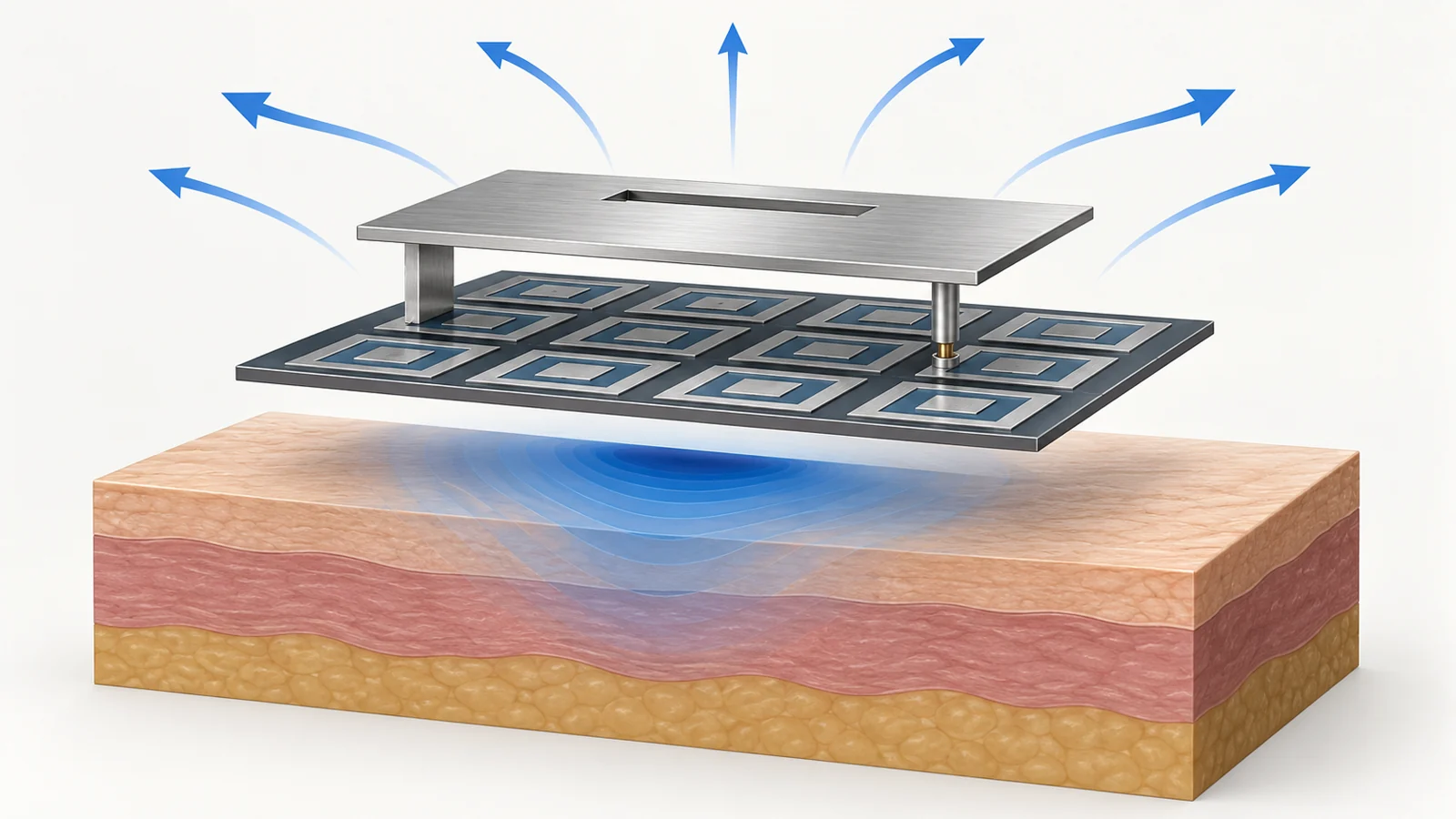 A patterned backing increased an antenna’s measured gain and lowered absorption in a tissue simulation